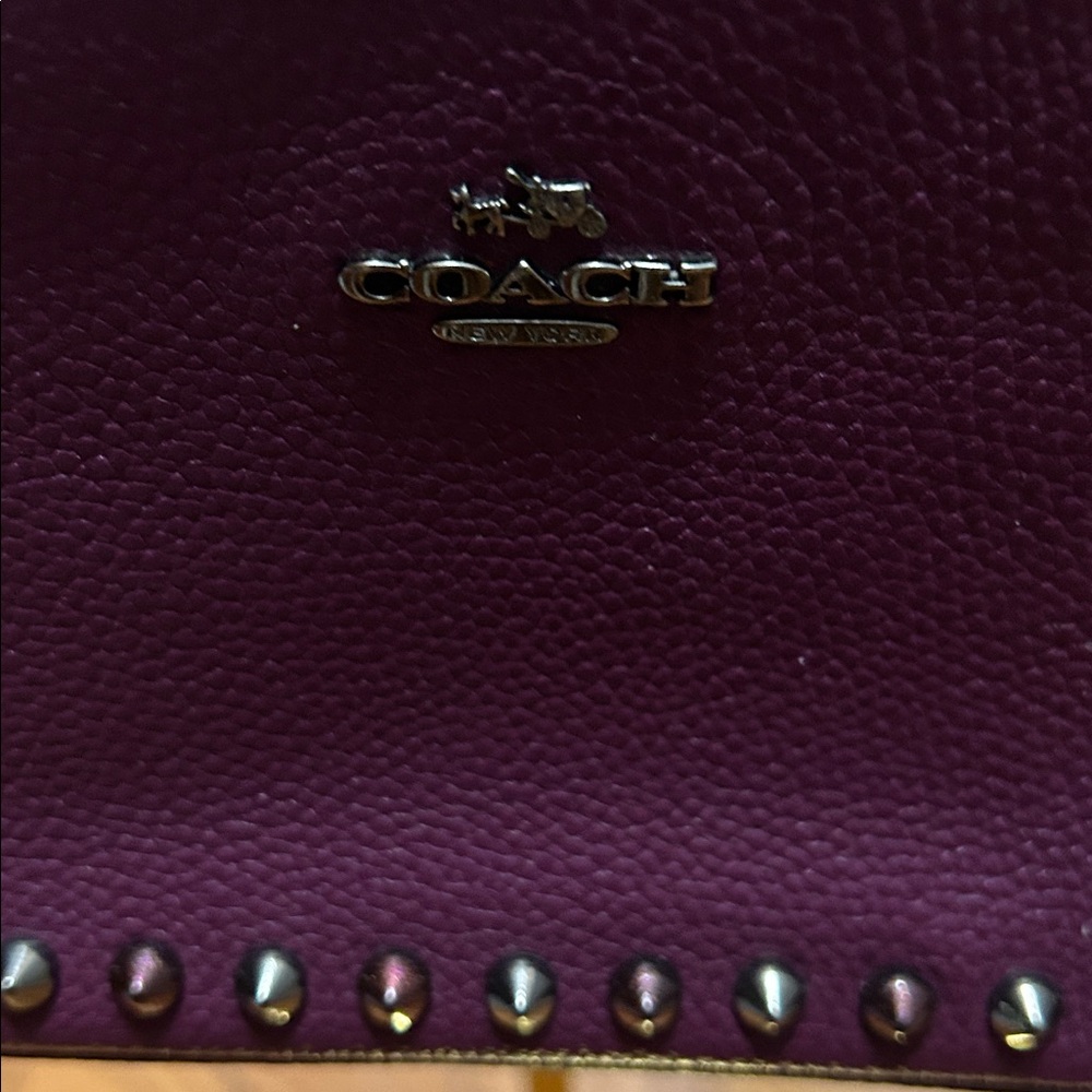 Coach 2019 Nolita Plum Studded Leather Bag in EUC - Picture 3 of 8